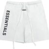 Short cortos blancos con el logotipo Essentials