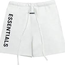 Short cortos blancos con el logotipo Essentials